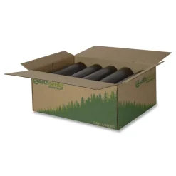 Hot 1507103 38 in. x 58 in. 2 mil 60 Gallon Linear Low Density Recycled Can Liners - Black (100/Carton) Trash & Waste Bins