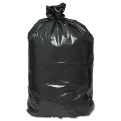 Hot 1507103 38 in. x 58 in. 2 mil 60 Gallon Linear Low Density Recycled Can Liners - Black (100/Carton) Trash & Waste Bins