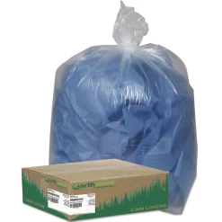 33 in. x 39 in. 33-Gallon 1.25 mil. Linear Low Density Clear Recycled Can Liners - Clear (100/Carton) Trash & Waste Bins