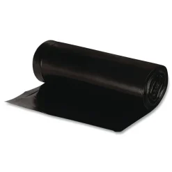 Hot 33 in. x 39 in. 33-Gallon 1.25 mil. Linear Low Density Recycled Can Liners - Black (100/Carton) Trash & Waste Bins