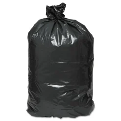 Hot 33 in. x 39 in. 33-Gallon 1.25 mil. Linear Low Density Recycled Can Liners - Black (100/Carton) Trash & Waste Bins