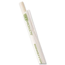 Sale 7.75 in. 6 millimeter Diameter Jumbo Wrapped Paper Straw - White (3000/Carton) Tabletop And Serveware