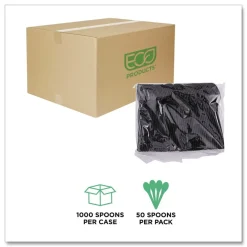 Best EP-S113 6 in. 100 Percent Recycled Content Spoon - Black (1000/Carton) Tabletop And Serveware