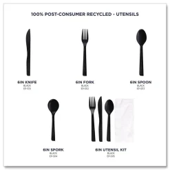 Best EP-S113 6 in. 100 Percent Recycled Content Spoon - Black (1000/Carton) Tabletop And Serveware