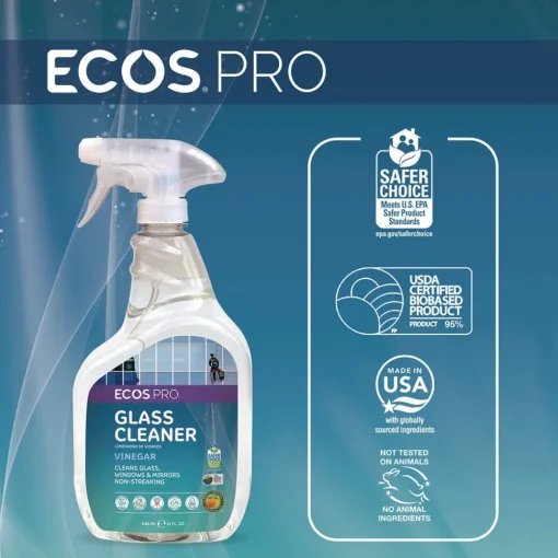 Sale 32 oz. Glass Cleaner Spray Bottle - Vinegar Scent (6/Carton) Cleaning & Janitorial Supplies