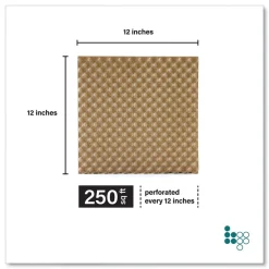 New 01913 12 in. x 250 ft. Perforated Every 12 in. Bubble Paper - Kraft (250/Carton) Storage & Organization