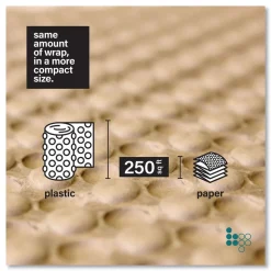 New 01913 12 in. x 250 ft. Perforated Every 12 in. Bubble Paper - Kraft (250/Carton) Storage & Organization