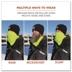 Online N-Ferno 6960 One Size Fits Most Fleece Neck Gaiter - Hi-Vis Lime Masks