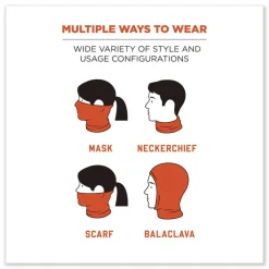 New N-Ferno 6491 One Size Fits Most Reversible Thermal Fleece plus Poly Multi-Band - Light Gray Fade Masks