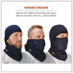 Clearance N-Ferno 6823 One Size Fits Most Fleece Hinged Balaclava Face Mask - Navy Masks