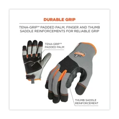 Clearance ProFlex 710 9 in. Long Heavy-Duty Mechanics Gloves - Small Gray (1-Pair) Work Gloves