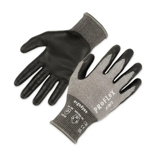 Hot ProFlex 7072 ANSI A7 Nitrile-Coated CR Gloves, Gray, X-Large, 12/Pairs/Pack Work Gloves