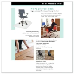 Hot 46 x 60 EverLife Moderate Use Rectangular Chair Mat for Low Pile Carpet - Clear Office Furniture & Lighting