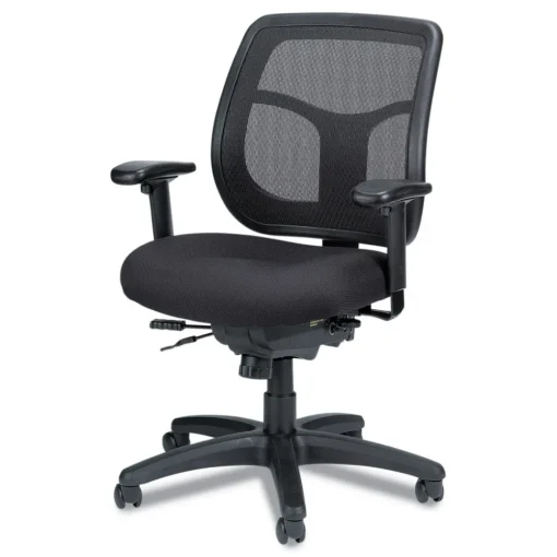 Discount 18.9 in. to 22.4 in. Seat Height Apollo Multi-Function Mesh Task Chair Supports Up to 250 lbs. - Silver Seat/Back, Black Base Office Furniture & Lighting
