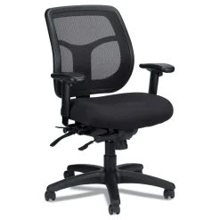 Discount 18.9 in. to 22.4 in. Seat Height Apollo Multi-Function Mesh Task Chair Supports Up to 250 lbs. - Silver Seat/Back, Black Base Office Furniture & Lighting