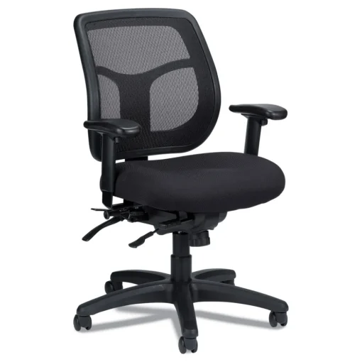 Discount 18.9 in. to 22.4 in. Seat Height Apollo Multi-Function Mesh Task Chair Supports Up to 250 lbs. - Silver Seat/Back, Black Base Office Furniture & Lighting