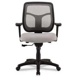 Sale 18.1 in. to 21.7 in. Seat Height Apollo Mid-Back Mesh Chair - Silver Seat, Silver Back, Black Base Office Furniture & Lighting