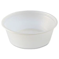 1.5 oz. Squat Plastic Portion Cups - Translucent (10/Carton) Tabletop And Serveware