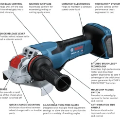 Discount Factory Reconditioned 18V PROFACTOR Brushless Lithium-Ion 5 in. - 6 in. Cordless X-LOCK Angle Grinder with Paddle Switch (Tool Only) Angle Grinders