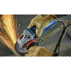 Outlet Factory Reconditioned 120V 10 Amp 4-1/2 in. Corded Ergonomic Angle Grinder with No Lock-On Paddle Switch Angle Grinders