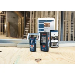Clearance Factory Reconditioned 400 ft Cordless Bluetooth Laser Measure with Camera Viewfinder and AA Batteries Kit Measuring Tools