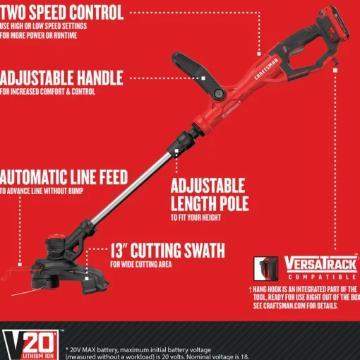 Sale Factory Reconditioned 20V WEEDWACKER Automatic Feed Lithium-Ion 13 in. Cordless String Trimmer/Edger Kit (2 Ah) String Trimmers