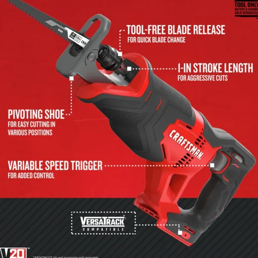 Discount Factory Reconditioned 20V Compact Lithium-Ion 1 in. Cordless Reciprocating Saw (Tool Only) Reciprocating Saws|Scroll Saws