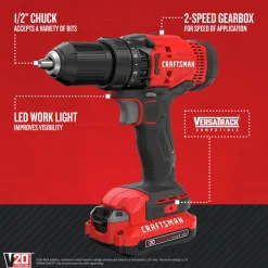 Sale Factory Reconditioned 20V Variable Speed Lithium-Ion 1/2 in. Cordless Drill Driver Kit (1.3 Ah) Drill Drivers