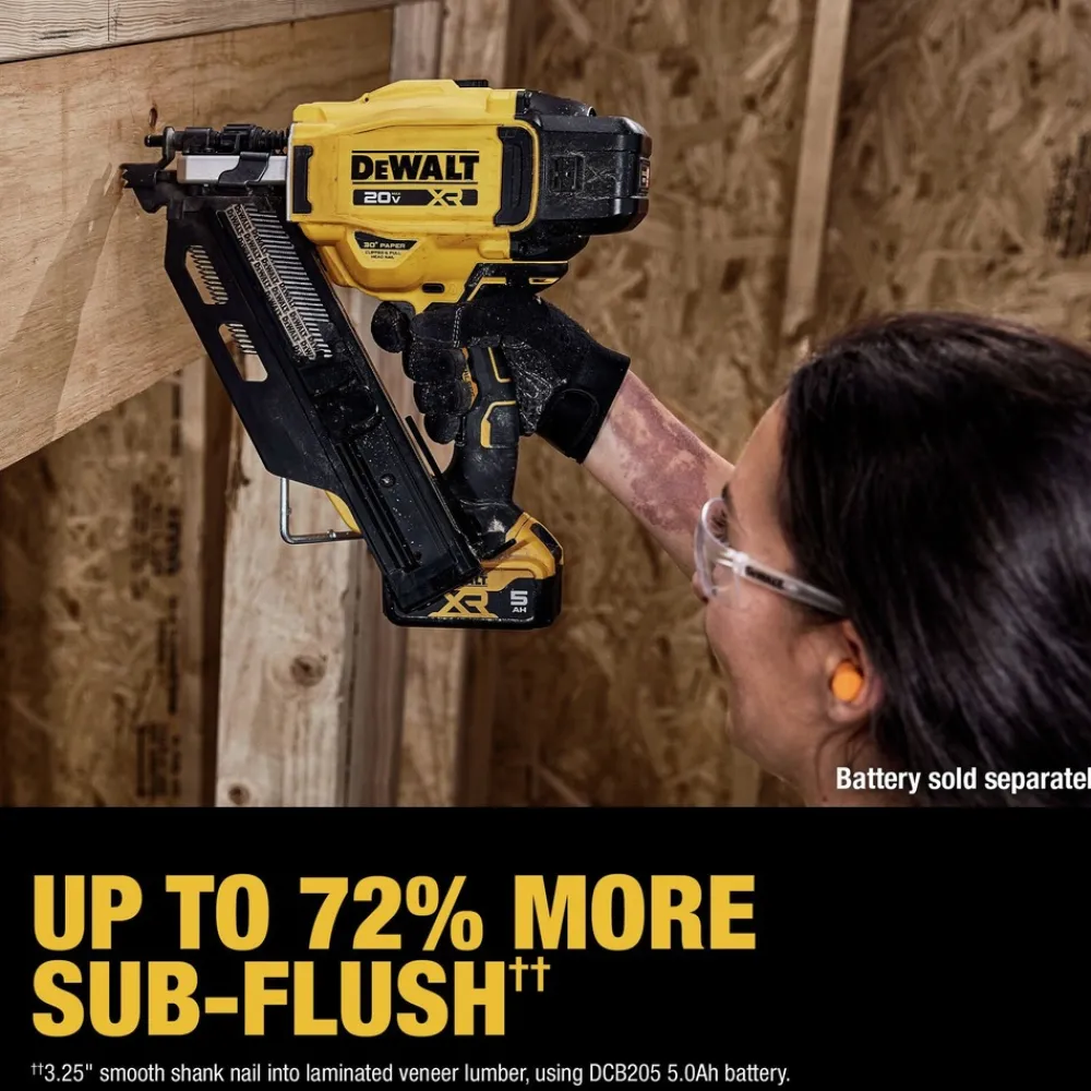 Factory Reconditioned 20V MAX XR Lithium-Ion Brushless Paper Collated 30-Degree Cordless Framing Nailer (Tool Only) Nailers & Staplers