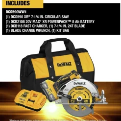 Factory Reconditioned 20V MAX XR Lithium-Ion Brushless 7-1/4 in. Cordless Circular Saw Kit with POWERPACK (8 Ah) Circular Saws|Scroll Saws