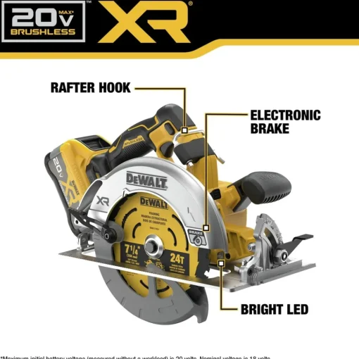 Factory Reconditioned 20V MAX XR Lithium-Ion Brushless 7-1/4 in. Cordless Circular Saw Kit with POWERPACK (8 Ah) Circular Saws|Scroll Saws