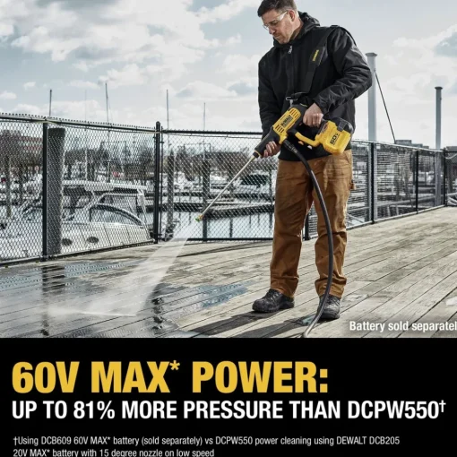 Clearance Factory Reconditioned 60V MAX Lithium-Ion 2-Speed Cordless Power Cleaner (Tool Only) Pressure Washers