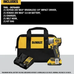 Factory Reconditioned 20V MAX Brushless Lithium-Ion 1/4 in. Cordless Impact Driver Kit (2 Ah) Impact Drivers|Impact Drivers