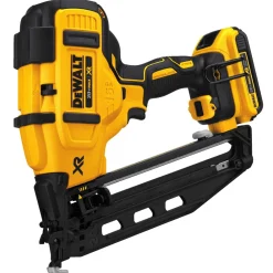 Clearance Factory Reconditioned 20V MAX Brushless Lithium-Ion 16-Gauge 2-1/2 in. Cordless Angled Finish Nailer Kit (2 Ah) Nailers & Staplers