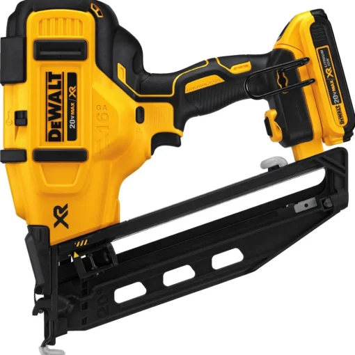 Clearance Factory Reconditioned 20V MAX Brushless Lithium-Ion 16-Gauge 2-1/2 in. Cordless Angled Finish Nailer Kit (2 Ah) Nailers & Staplers