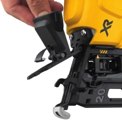 Clearance Factory Reconditioned 20V MAX Brushless Lithium-Ion 16-Gauge 2-1/2 in. Cordless Angled Finish Nailer Kit (2 Ah) Nailers & Staplers