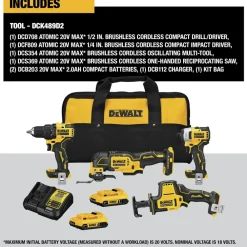 Factory Reconditioned 20V MAX ATOMIC Brushless Lithium-Ion Cordless 4-Tool Combo Kit (2 Ah) Combo Kits
