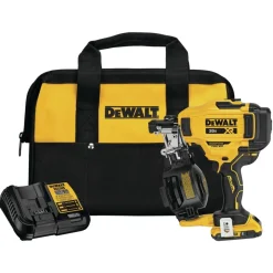Outlet Factory Reconditioned 20V MAX Brushless Lithium-Ion 15 Degree Cordless Coil Roofing Nailer Kit (2 Ah) Nailers & Staplers
