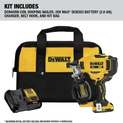 Outlet Factory Reconditioned 20V MAX Brushless Lithium-Ion 15 Degree Cordless Coil Roofing Nailer Kit (2 Ah) Nailers & Staplers