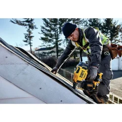 Outlet Factory Reconditioned 20V MAX Brushless Lithium-Ion 15 Degree Cordless Coil Roofing Nailer Kit (2 Ah) Nailers & Staplers