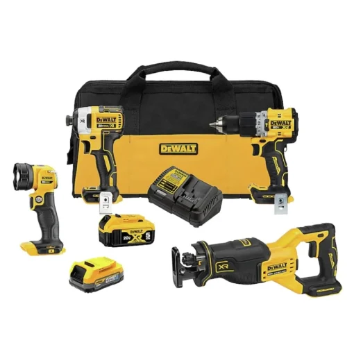 Best Factory Reconditioned 20V MAX XR Brushless Lithium-Ion 4-Tool Combo Kit (1.7 Ah/5 Ah) Combo Kits
