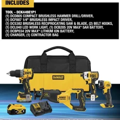 Best Factory Reconditioned 20V MAX XR Brushless Lithium-Ion 4-Tool Combo Kit (1.7 Ah/5 Ah) Combo Kits