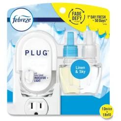 Hot PLUG 6.54 in. x 2.99 in. x 5.98 in. Air Freshener Warmer Start Kit - Clear/White (4/Carton) Odor Control