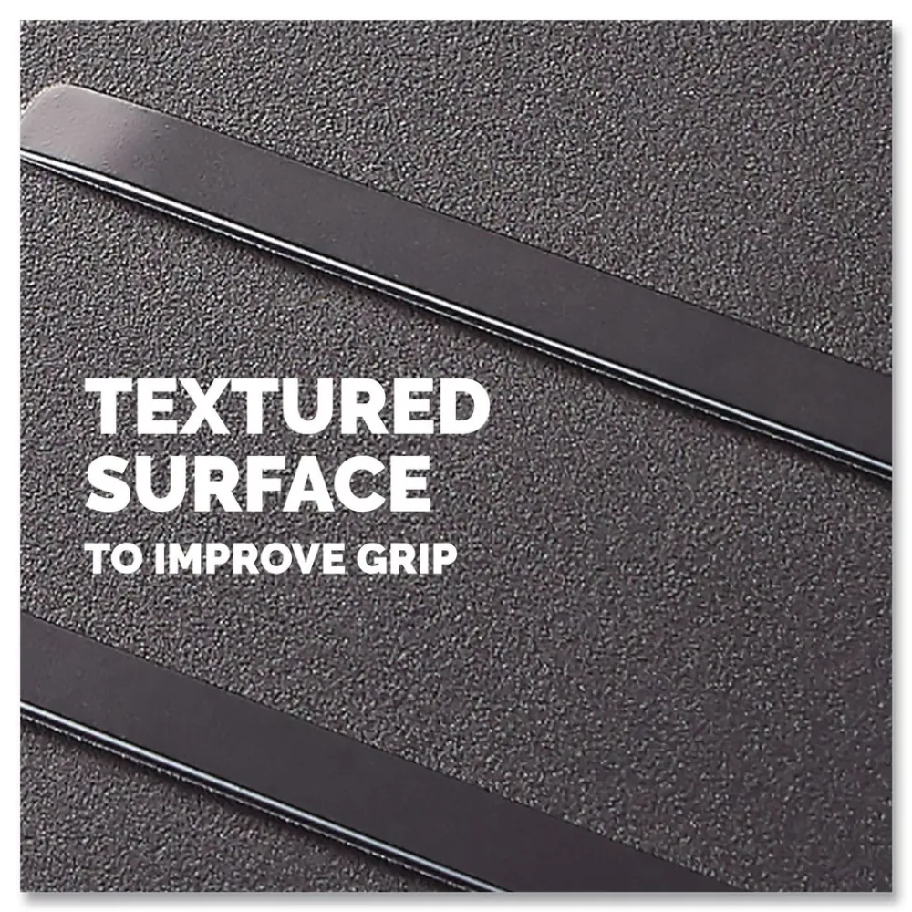 17.5 in. W x 13.13 in. D x 4.13 in. to 5.63 in. H Adjustable Locking Footrest with Microban - Black/Silver Office Furniture & Lighting