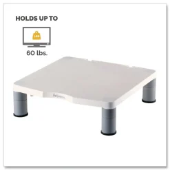 New 13.38 in. x 13.63 in. x 2 in. to 4 in. 60 lbs. Standard Monitor Riser for 21 in. Monitors - Platinum/Graphite Office Furniture & Lighting