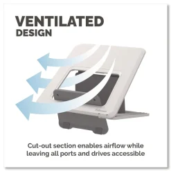 New 9.25 in. x 10.55 in. x 0.55 in. to 8 in. Supports Up to 8.8 lbs. Breyta Laptop Stand - White Office Furniture & Lighting