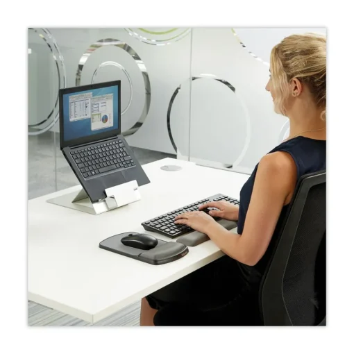 Outlet 18.5 x 2.75 Gel Keyboard Wrist Rest - Graphite Office Furniture & Lighting