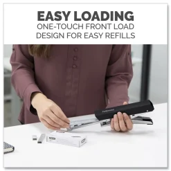 New LX890 0.25 in./0.31 in. Staples 40-Sheet Capacity Handheld Plier Stapler with Antimicrobial Protection - Black/White Office Staplers & Punches