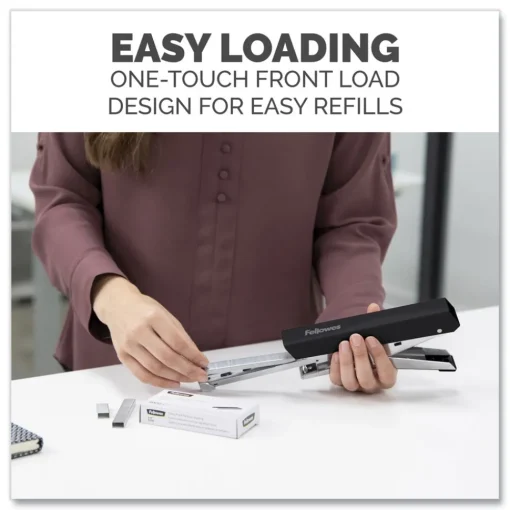 New LX890 0.25 in./0.31 in. Staples 40-Sheet Capacity Handheld Plier Stapler with Antimicrobial Protection - Black/White Office Staplers & Punches