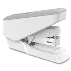 Online LX860 EasyPress 40-Sheet Capacity Half Strip Stapler with Antimicrobial Protection - Gray/White Office Staplers & Punches